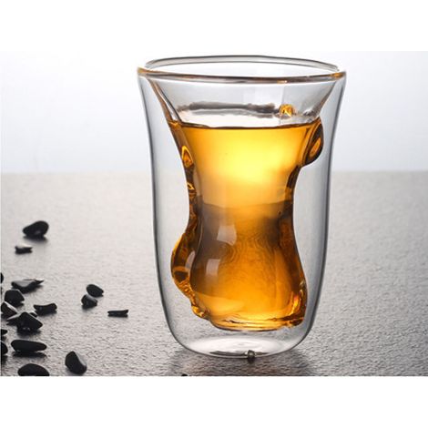 Verre à bière/whisky double paroi en forme de corps, idéal pour les fêtes, les bars et les soirées. (1/5)