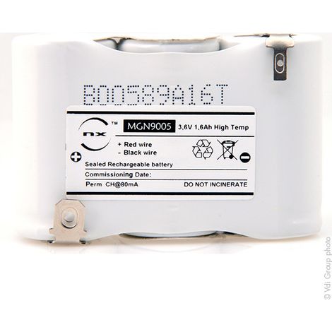 NX - Batterie eclairage secours 3xSC ST1 Faston 6.3mm+2.8mm 3.6V 1.6Ah (1/3)