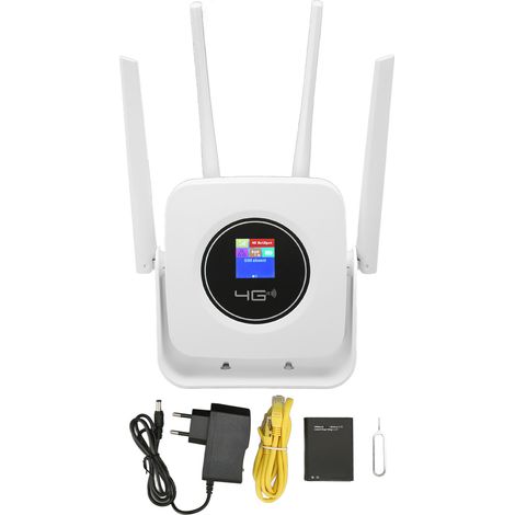 Routeur 4G LTE Professionnel Haut Débit 300Mbps, Point d'Accès WiFi Mobile avec Emplacement Carte SIM pour Région Européenne, 100-240V Blanc Prise EU (1/5)