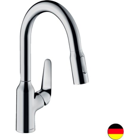 Hansgrohe – Mitigeur de lavabo Focus M42 180 – Douchette extractible – Bec orientable 360° – Cartouche céramique – Débit 8 l/min – Limiteur de température – 71801000 (1/9)
