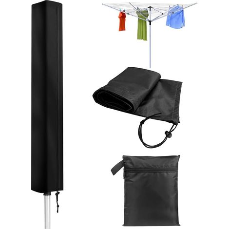Housse Séchoir Parapluie Imperméable 210D Oxford Coupe-Vent, Linge Etendoir Linge Jardin Extérieur (16x16x180cm) (1/5)