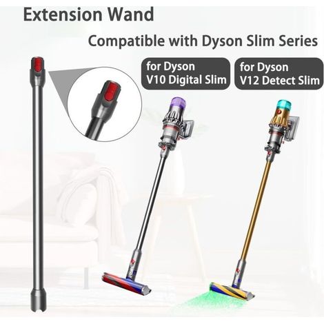 Tube Extension pour Dyson V12 Slim Aspirateur, Tube Rallonge Dégagement Rapide Baguette Extensible, 74cm - Noir (1/5)