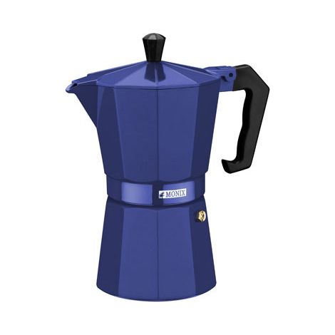 Kobaltblaue Kaffeemaschine aus Glaskeramik und Aluminium, 6 t. Monix (1/2)