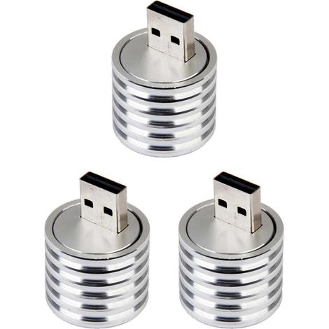 3x Aluminium 3W USB LED Lampenfassung Spot Taschenlampe Weißlicht (1/5)