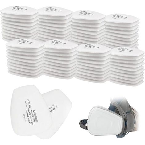 80 pièces 5N11 Rechange pour Particules, Coton Anti Poussière, Cartridge pour 3 M 6000/6200/7502/6800/7501/FF402