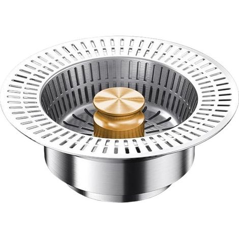 Filtro di scarico per lavello da cucina in acciaio inossidabile con nucleo rimbalzante per un filtraggio efficace delle particelle di cibo (1/5)
