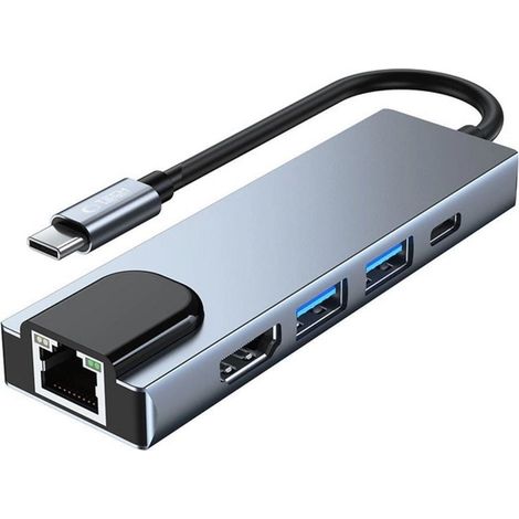 Hub USB-C 5 in 1 Tech-Protect a 2 porte USB-A / USB-C / HDMI / RJ45
