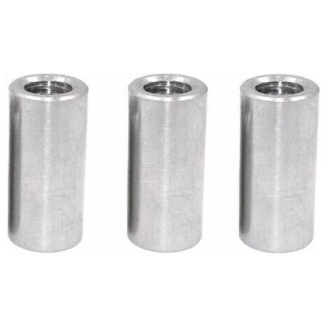 Industrial MANCHON FILETÉ M8 PACK 30 Manchon de raccordement femelle pour Tube acier Tige filetée Ecrou long rond Manchon connecteur acier Raccord plomberie Reducteur de pression, (1/5)