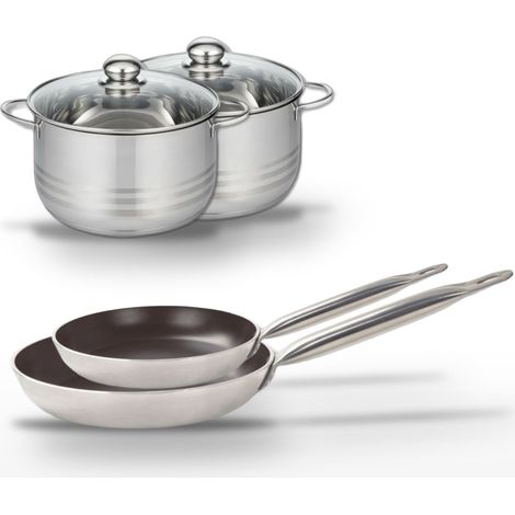 Lot de 2 Poêles 28/32 cm et 2 Faitouts 20/24 cm Elo Bistro Line (1/5)