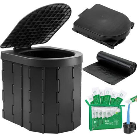 Toilette Portable Camping - Toliet pour Hommes et Femmes - Seau Hygiénique pour Voiture - Toilettes de Voiture Pliables pour Adultes (1/4)