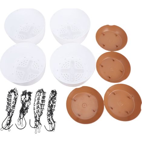 Lot de 4 jardinières suspendues style nordique à arrosage automatique pour balcon ou maison (1/5)