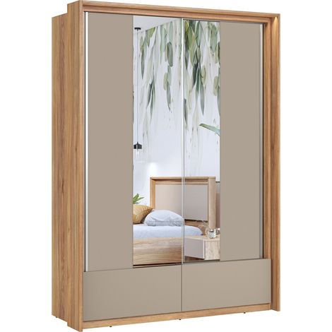 Armario Vosalo 104 , 219x159x63cm, Puertas de armario: Correderas, Número de estantes: 4 (1/5)