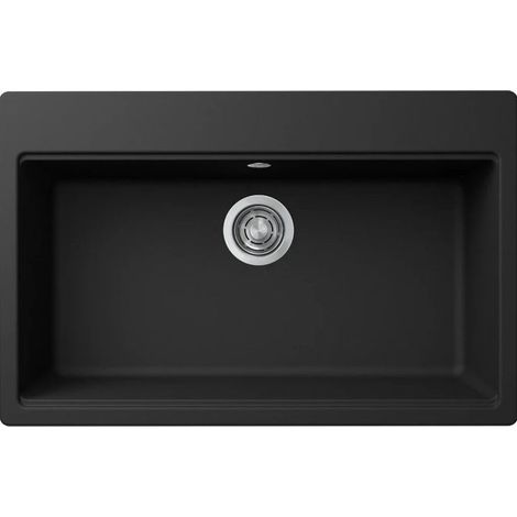 Elleci Time 130 LG213040 Lavello Incasso Granitek Matt Nero 40 Mono Splitvasca Sopratop