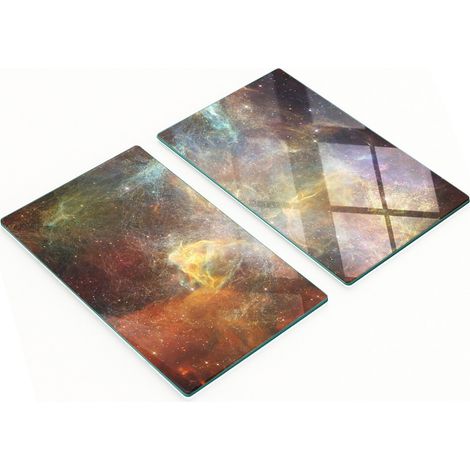 Juego de tablas de cocina de vidrio templado con estampado Cosmos 2x30x52 cm