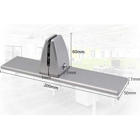 Aougo – Support de pince en aluminium pour plexiglas jusqu'à 8 mm – Lot de 2 pièces – Installation facile pour bureaux et cabinets (1/4)