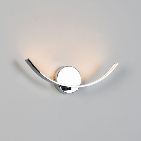 Kosilum – Applique murale LED demi-cercle argenté – Culot LED intégré – 6W – Indice de protection IP20 – Longueur 35,5 cm – Design moderne