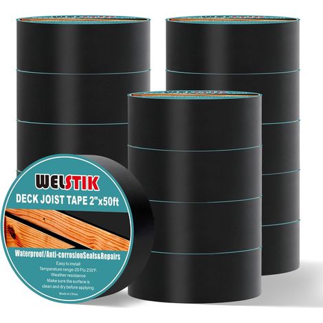 Lot de 15 rubans adhésifs de solive pour terrasse - 5,1 cm x 15,2 m - Résistant aux intempéries - Ruban adhésif clignotant pour terrasses en bois, poutres, toit (1/5)