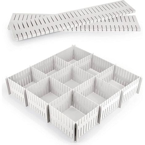 Lot de 36 séparateurs de tiroir à grille, séparateurs de tiroir réglables pour sous-vêtements, chaussettes, fournitures de bureau - 32,4 x 7 cm (1/5)