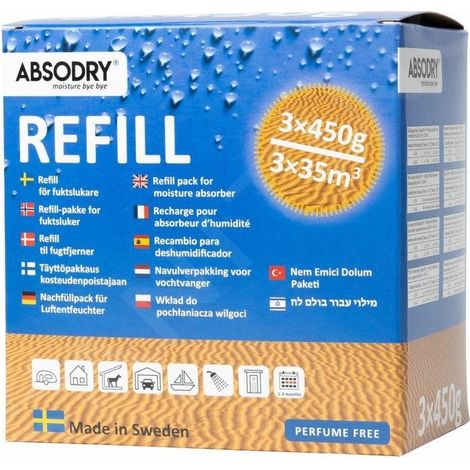 Everbrand Sweden Absodry - Recharge pour absorbeur d'humidité Absodry Big, 3x450 g 205-AD (1/2)