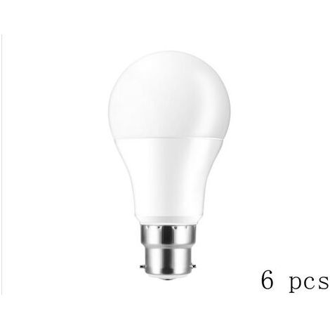A60 Ampoule LED B22, Super Lumineuse 7W équivalent à Une Ampoule à Incandescence De 60W, Ampoule à Baïonnette Blanc Chaud 3000K, Non Dimmable, Lot De 6