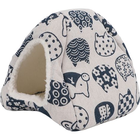 Lit d'hiver chaud et confortable pour hamster, coupe-vent, en forme de grotte, idéal pour chinchilla, cochon d'Inde, hérisson et furet. Dimensions : 50 x 50 x 50 cm (7,9 x 7,9 x 7,9 pouces). Motif : t (1/5)