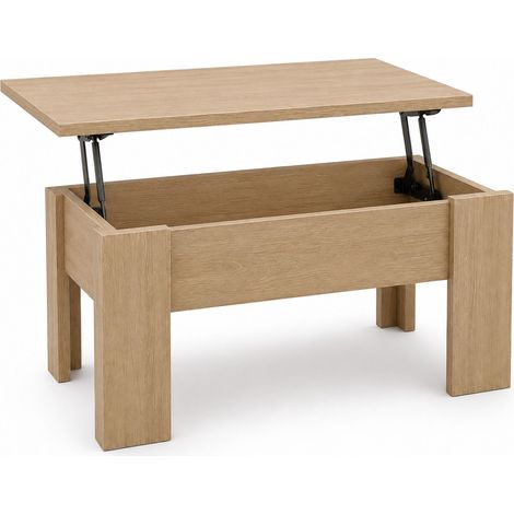 Home Heavenly® - Mesa de centro elevable PREMIER 4, moderna con almacenaje oculto, 100x52x45/58 cm.  Color: Roble (1/5)