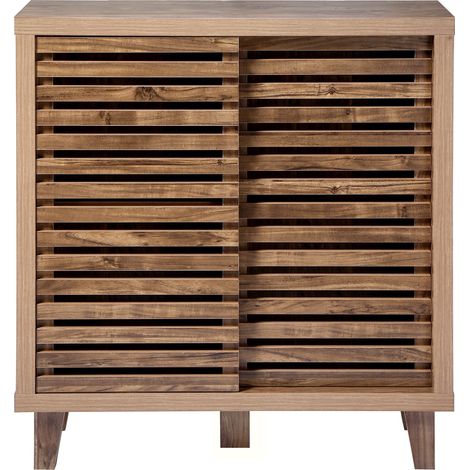 Buffet con 2 porte scorrevoli a lame forate L80 cm - LIAM