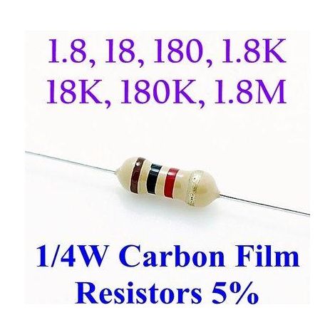 Résistance Oxyde métallique 1k8 1/4w 5% 1,8k1/4w