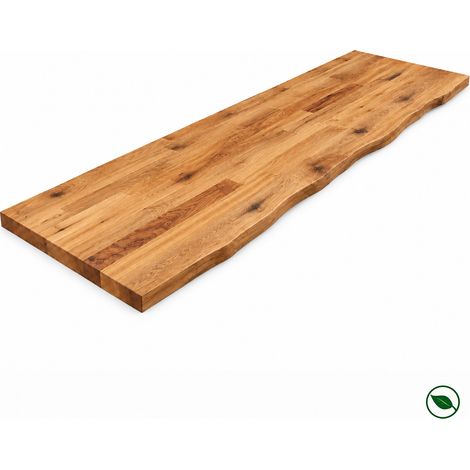 Plan de travail chêne massif bord naturel huilé 2500 x 650 x 40 mm (1/3)
