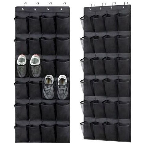 Sac de rangement pour chaussures noir suspendu, 56150cm, lot de 2, fixation murale, pour usage domestique. (1/5)