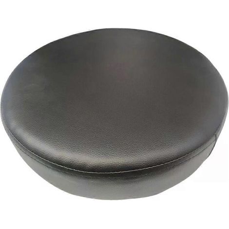 Coussin de rechange rond pour tabouret de bar, universel, rond, 33 cm (13 pouces), en mousse et cuir PU, pour spa, salon et domicile, noir. (1/4)