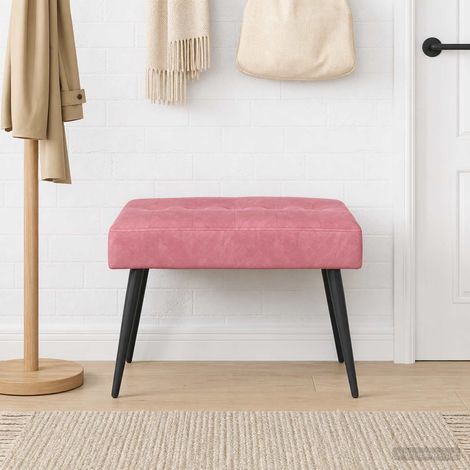 Panchina con bottoni imbottiti Rosa 60 x 40 x 45 cm Velluto vidaXL (1/5)
