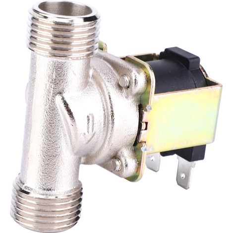 Électrovanne laiton normalement fermée 24V DC G1/2 pour alimentation en eau (1/5)