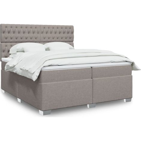 Boxspringbett mit Matratze Taupe 200x200 cm Stoff (1/5)