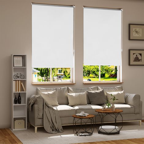 WOLTU Verdunklungsrollo ohne Bohren Klemmfix, Thermorollo Fensterrollo Blickdicht easyfix Verdunkelung Rollos, Sichtschutz und Sonnenchutz für Fenster, Tür, 85x150cm (BxH), Weiß