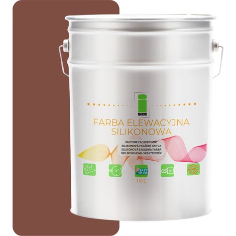 Braune Silikon-Fassadenfarbe 10 l, dampfdurchlässig + Biozide