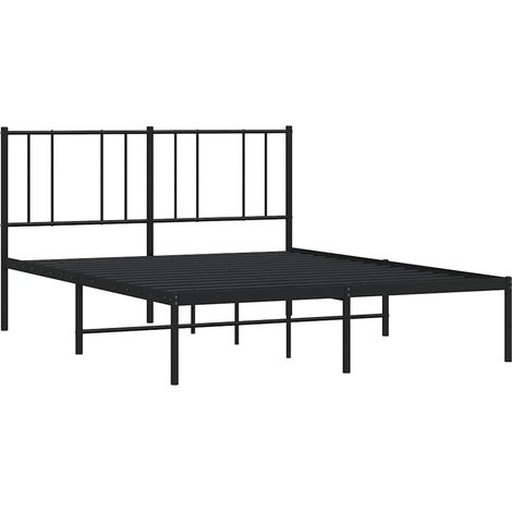 Estructura cama sin colchón con cabecero metal negro 120x190 cm vidaXL