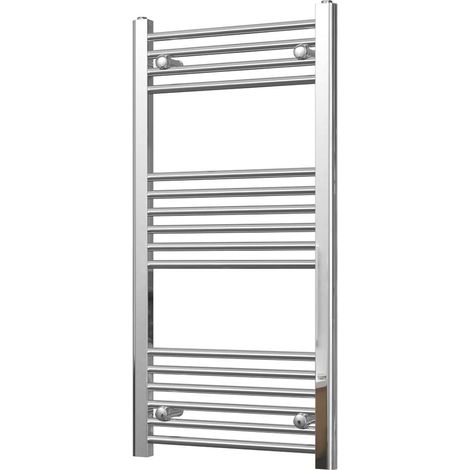 Zennor - Chrome Heated Towel Rail - H1000mm x W500mm - Straight (1/3)