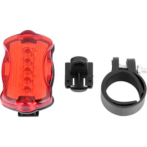 Lampe arrière vélo 5 LED, feu stop pour bicyclette, accessoire éclairage sécurité cyclisme (1/5)