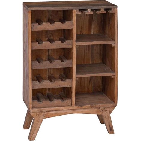 Étagère marron, mesurant 60 x 30 x 90 cm, en bois massif recyclé. (1/5)