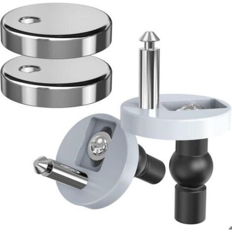 Fixation Rapide Pour Abattant WC - Compatible Trous Borgnes 14 À 16 Mm - Pour Charnières Standard UK - Lot De 2 (1/5)