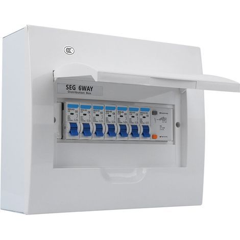Small 6-Way Earth Leakage Protection Circuit Breaker, 63A 30mA RCd4MCB (3 x 6a2 x16a1 x 32A) (1/4)