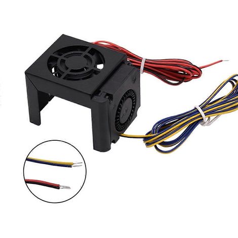 Für Ender 3 / CR10 12V 24V, komplett montiertes Extruder-Lüfterset, Silikon - 12V CR10, mit Wärmeschutz.