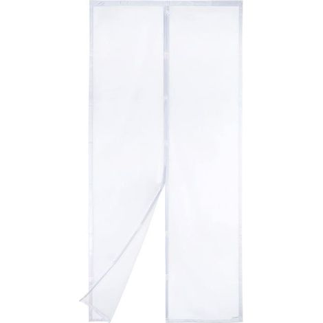 Zanzariera magnetica per porte, dimensioni 90 x 210 cm – bianca, rete ultra resistente, autochiudente. (1/4)