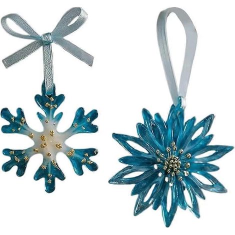 2D-Weihnachtsbaumschmuck, eleganter, schneeflockenförmiger Anhänger für die Fensterbank (1/5)