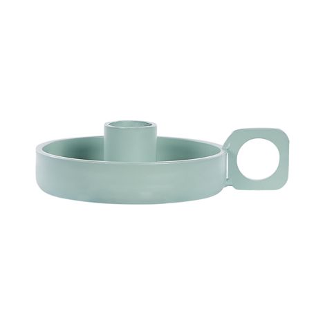 Candelero de metal verde menta 9 cm portavelas retro tradicional Chorio (1/5)