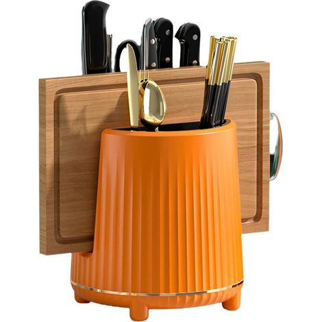 Porte-couteaux rotatif, porte-couverts, rangement pour cuillères, baguettes et fourchettes, boîte de rangement multifonctionnelle pour la cuisine (1/5)