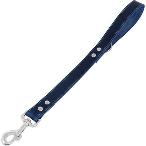 Laisse pour Chien Cuir Gras 50 cm x 25 mm Bleu