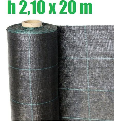 TELO PER PACCIAMATURA NERO QUADRETTATO TESSUTO POLIPROPILENE ANTISTRAPPO - mt 20 x 2,10 H