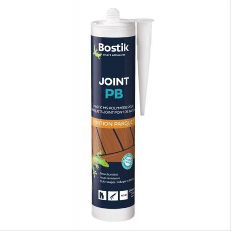 Mastic MS polymère pour parquet ''pont de bateau'' coloris noir cartouche de 290 ml - SOUDAL